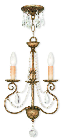 Livex Isabella 3 Light European Bronze Mini Chandelier - C185-51903-36