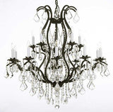 Swarovski Crystal Trimmed Chandelier Wrought Iron Chandelier Dressed With Swarovski Crystal - A83-3034/10+5Sw