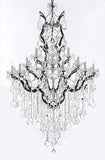 Swarovski Crystal Trimmed 19th C. Baroque Iron & Crystal Chandelier Lighting H 64" W 41" - Dressed With Large, Luxe Crystals! Good for Dining room, Foyer, Entryway, Living Room, Family Room! - G83-B12/B89/996/25SW