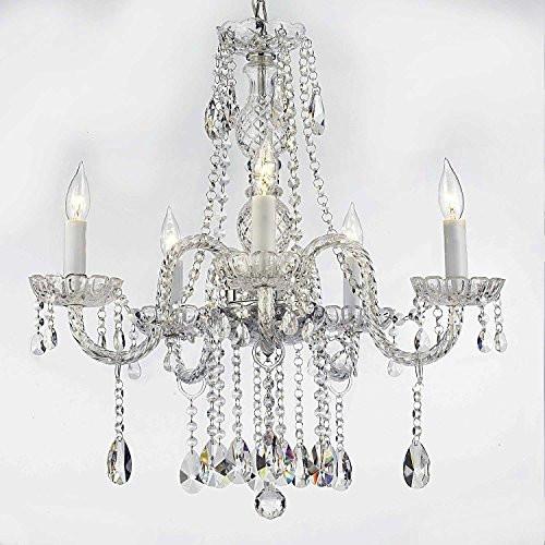 Swarovski Crystal Trimmed Chandelier Authentic All Crystal Chandeliers Lighting Chandeliers H27" X W24" - A46-B14/384/5 Sw