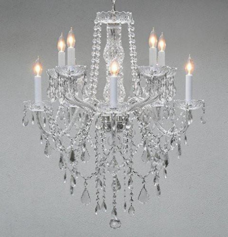 Swarovski Crystal Trimmed Chandelier Chandelier Lighting Crystal Chandeliers H 30" W 24" 10 Lights - G46-B13/1122/5+5 Sw