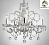 Swarovski Crystal Trimmed Chandelier! All Crystal Chandelier Lighting Chandeliers With Crystal Balls w/Chrome Sleeves! - A46-B43/B6/385/5 SW