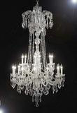 Swarovski Crystal Trimmed Chandelier New Maria Theresa Chandelier H60" X W33" - A83-Silver/352/18Sw