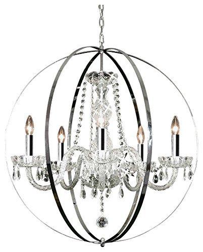 Spherical Orb Crystal Chandelier Chandeliers Lighting with Chrome Sleeves! H 27.5" W 27.5" - G46-B43/B70/384/5