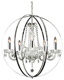 Spherical Orb Crystal Chandelier Chandeliers Lighting with Chrome Sleeves! H 27.5" W 27.5" - G46-B43/B70/384/5