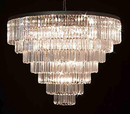 Retro Palladium Empress Crystal (Tm) Glass Fringe 7 Tier Chandelier Lighting H 33.5" W 43.5" - G7-1157/33