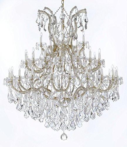 Swarovski Crystal Trimmed Chandelier Large Foyer / Entryway Maria Theresa Crystal Chandelier Lighting H 60" W 52" - Gb104-B12/2756/36+1Sw