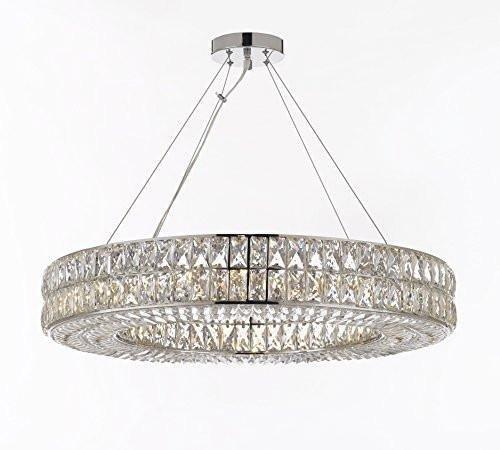 Crystal Nimbus Ring Chandelier Modern/Contemporary Lighting Pendant 40" Wide - For Dining Room, Foyer, Entryway, Family Room - GB104-3063/14