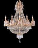 FRENCH EMPIRE GOLD CRYSTAL CHANDELIER CHANDELIERS LIGHTING W25 X H26 12 LIGHTS - A500-C3/1280/8+4