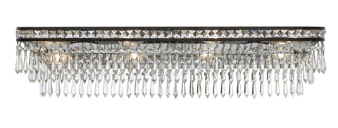 8 Light English Bronze Crystal Bathroom-Vanity Light - C193-5267-EB-CL-MWP