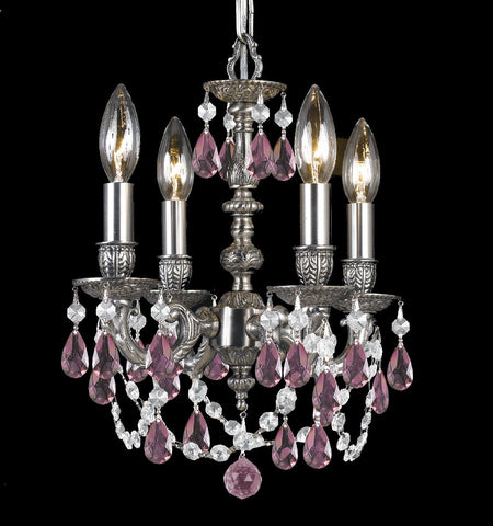 4 Light Pewter Traditional Mini Chandelier - C193-5504-PW-RO-MWP