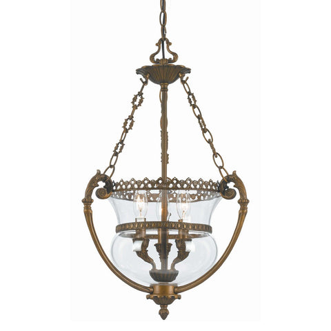 3 Light Antique Brass Transitional Pendant - C193-5793-AB