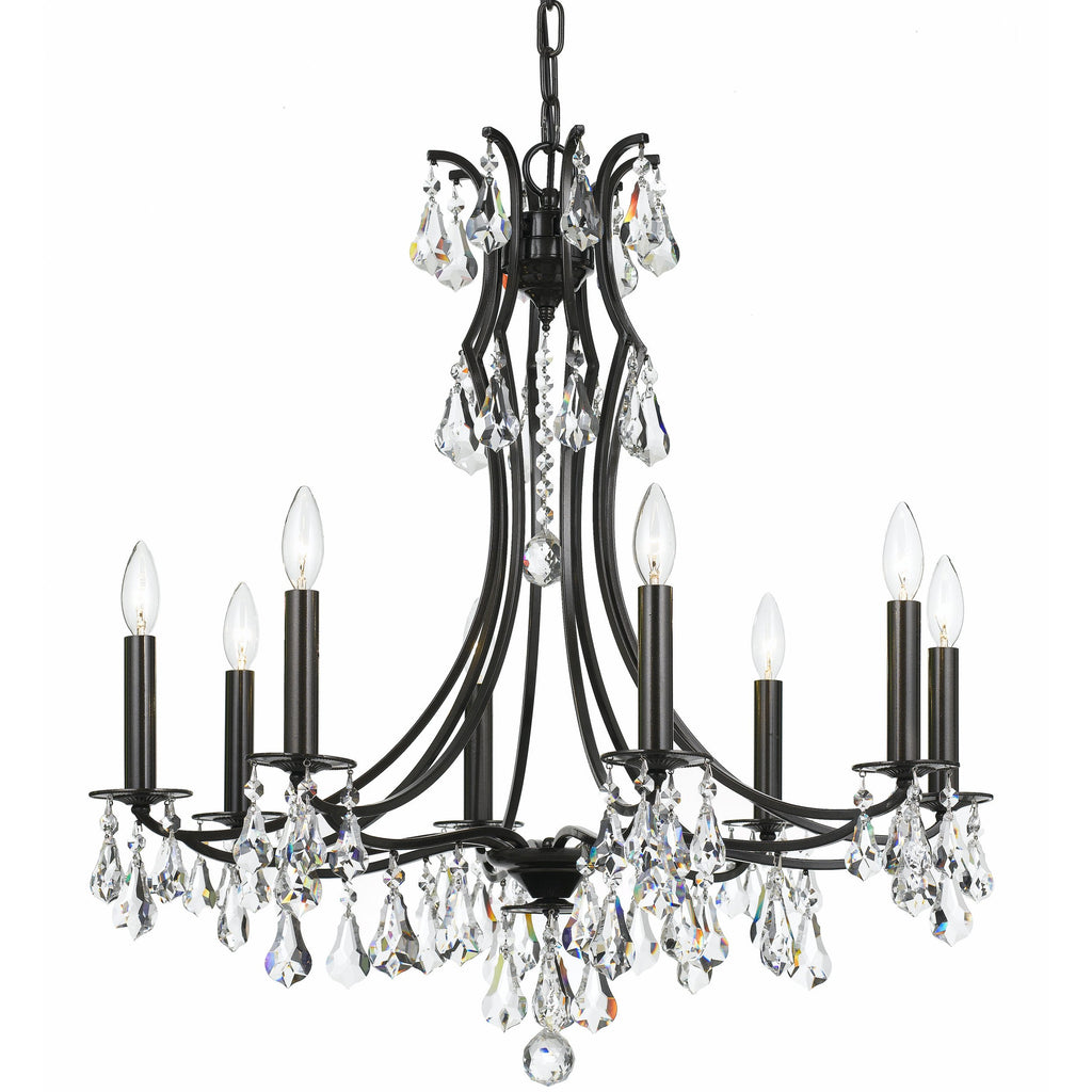 8 Light Vibrant Bronze Crystal Chandelier Draped In Clear Swarovski Strass Crystal - C193-5938-VZ-CL-S