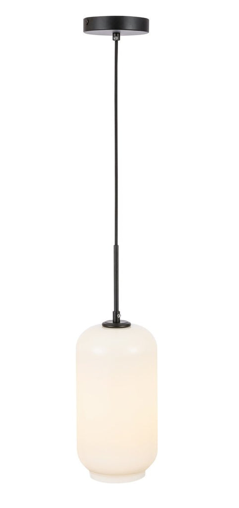 ZC121-LD2277BK - Living District: Collier 1 light Black and Frosted white glass pendant