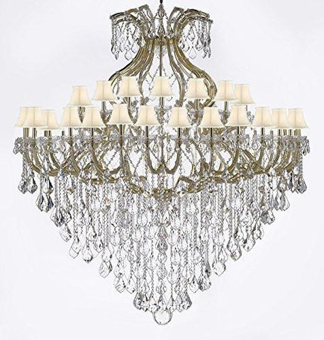 Maria Theresa Empress Crystal (Tm) Chandelier Lighting H 72" W 72" With White Shades - Cjd-Sc-Cg/B12/2181/72