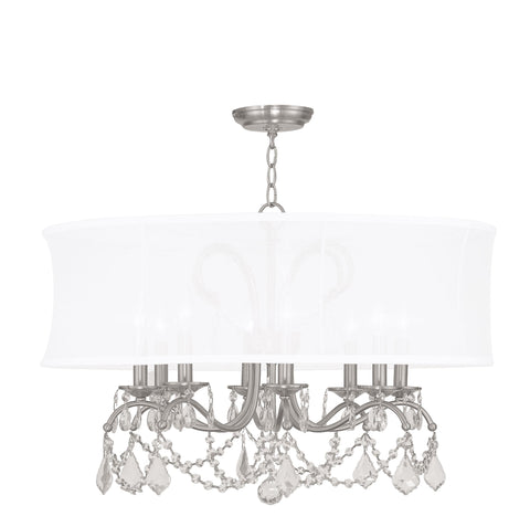 Livex Newcastle 8 Light Brushed Nickel Chandelier - C185-6308-91