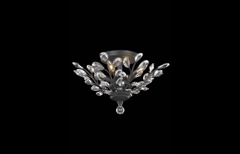 C121-2011F20DB/RC - Regency Lighting: Orchid 4 light Dark Bronze Flush Mount Clear Royal Cut Crystal