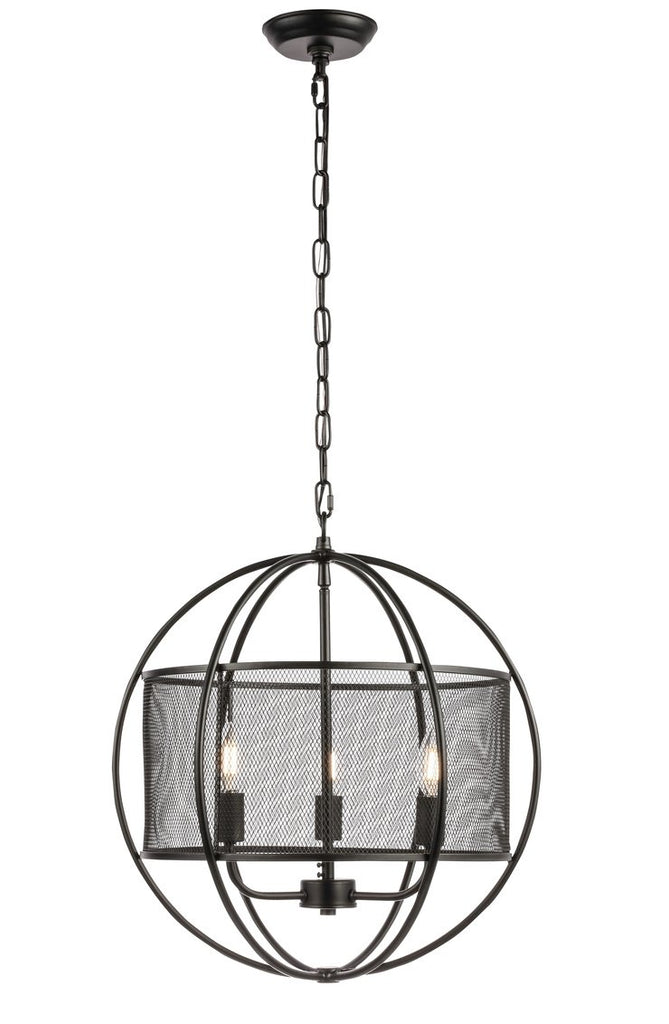 ZC121-LD5042D18BK - Living District: Zeke 3 light Black pendant