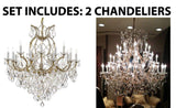 Set of 2-1 Maria Theresa Crystal Lighting Chandeliers Lights Fixture Ceiling Lamp H38" X W37" and 1 Large Foyer/Entryway Maria Theresa Empress Crystal (tm) Chandelier Chandeliers Lighting H 52 W 52 - 1EA 1/21510/15+1 + 1EA 918/36