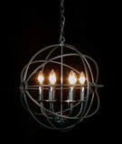 Set of 3 - Spherical Orb Wrought Iron Chandelier Lighting Country French 6 Lights Ceiling Fixture Sphere Modern Rustic H 20" W 20" - Great for The Kitchen, Dining Room, Bedroom and More ! - 3EA G7-ORB/6