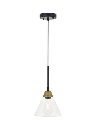 ZC121-LD4017D7BRB - Living District: Histoire 1 light brass and black Pendant