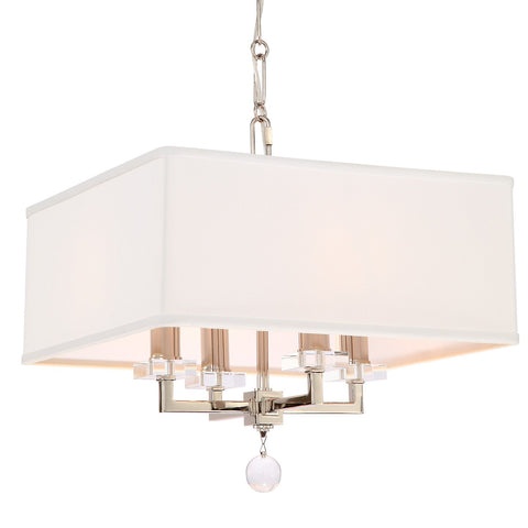 4 Light Polished Nickel Modern Mini Chandelier - C193-8105-PN