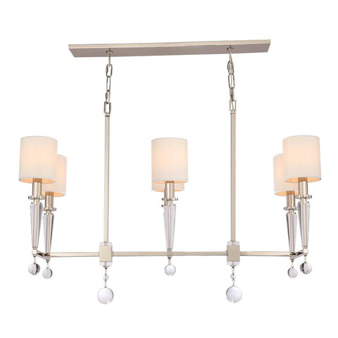 6 Light Polished Nickel Modern Chandelier - C193-8106-PN