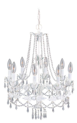 Livex Athena 8 Light Antique White Chandelier - C185-8188-60