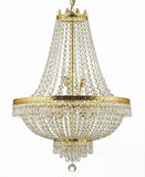 Set of 2-1 French Empire Crystal Chandelier Lighting H50" X W24" and 1 French Empire Crystal Gold Chandelier Lighting - Great for The Dining Room, Foyer, Entry Way, Living Room - H30" X W24" - 1EA CG/870/15 + 1EA 870/9