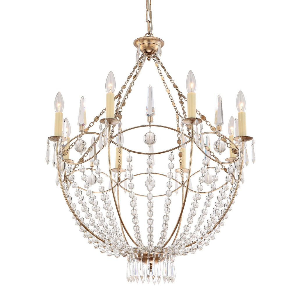 8 Light Distressed Twilight Eclectic Chandelier - C193-8308-DT