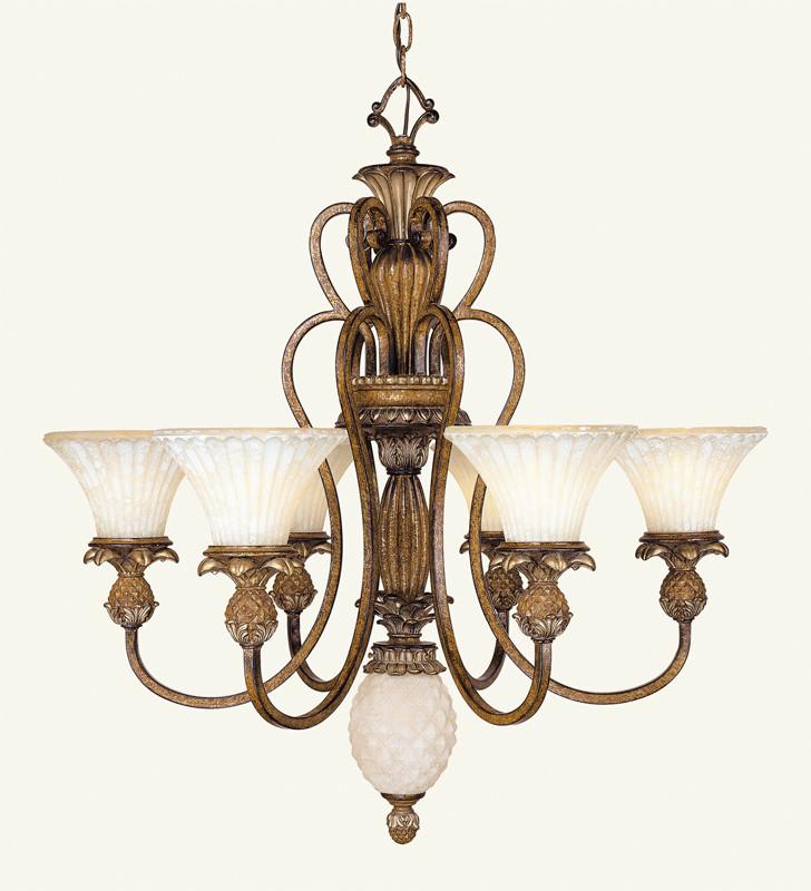 Livex Savannah 6 Light Venetian Patina Chandelier - C185-8456-57