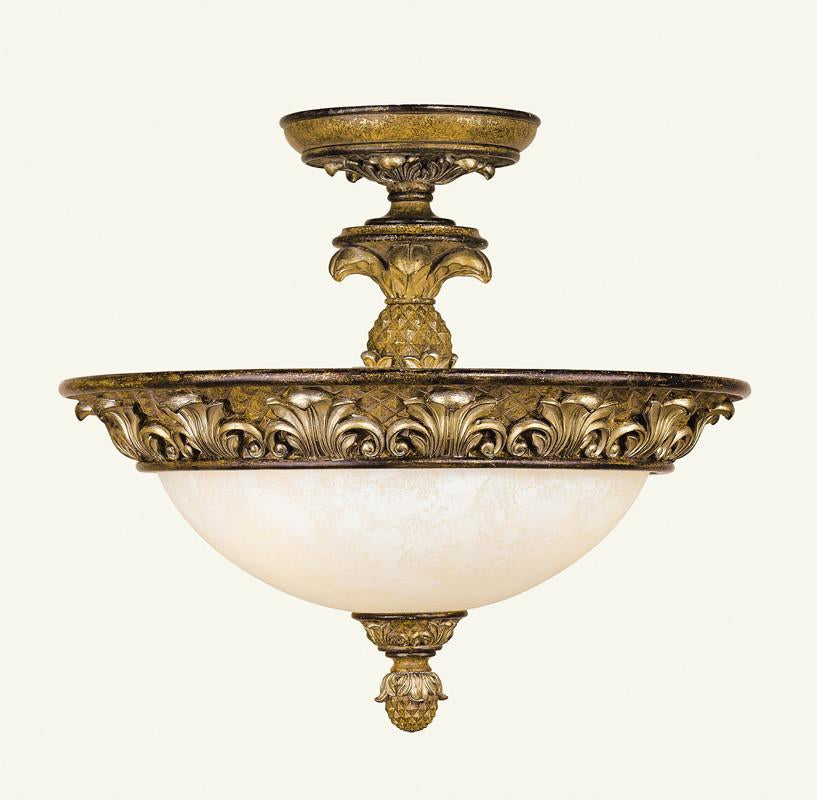 Livex Savannah 3 Light Venetian Patina Semi Flush - C185-8467-57