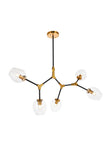 ZC121-1712D42LAB - Urban Classic: Cavoli 5 light in Light Antique Brass and Flat Black Pendant