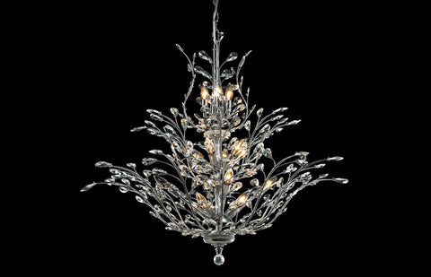 C121-2011G54C/RC - Regency Lighting: Orchid 25 light Chrome Chandelier Clear Royal Cut Crystal