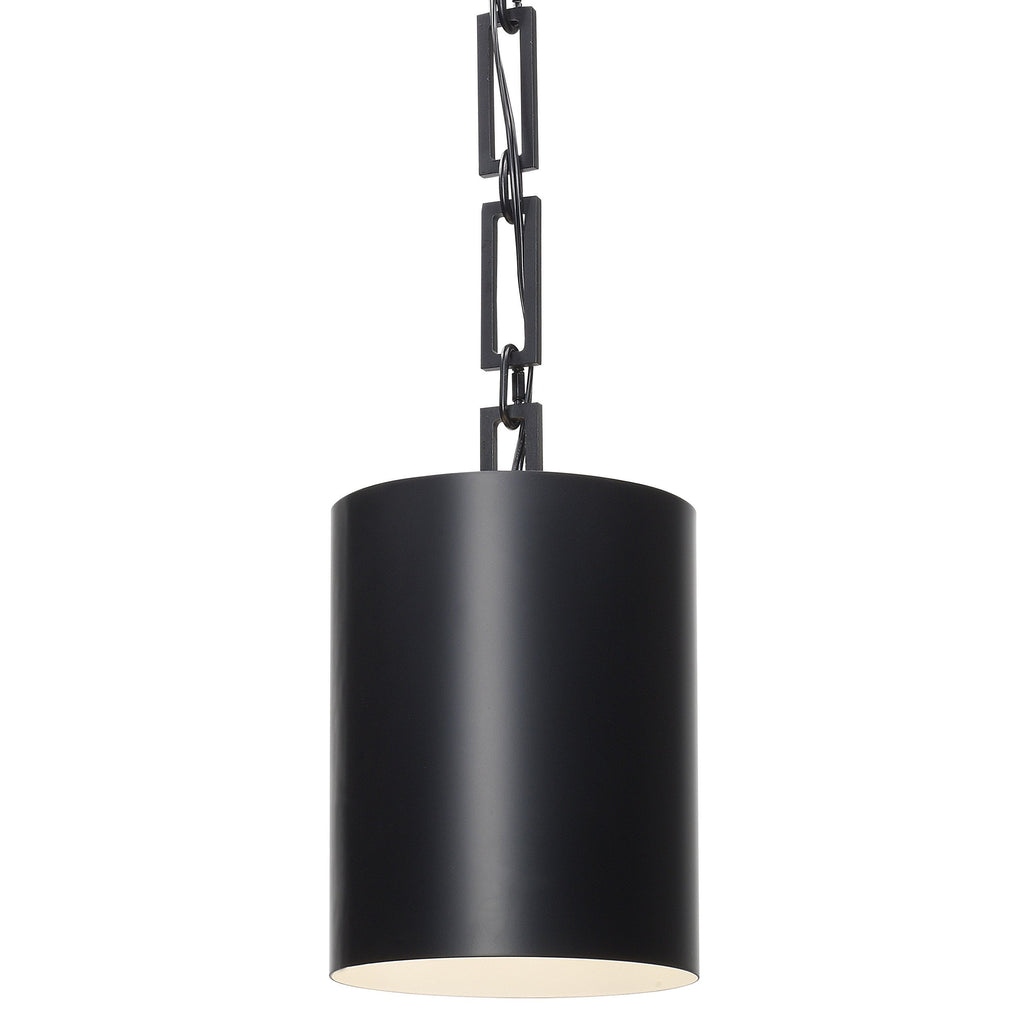 1 Light Matte Black Eclectic  Industrial  Modern Mini Chandelier - C193-8680-MK