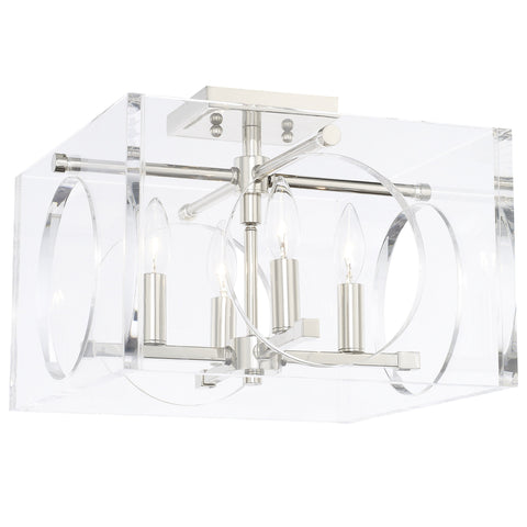 4 Light Polished Nickel Modern Ceiling Mount - C193-8870-PN