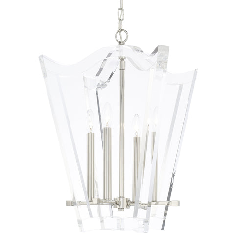 4 Light Polished Nickel Modern Chandelier - C193-8875-PN