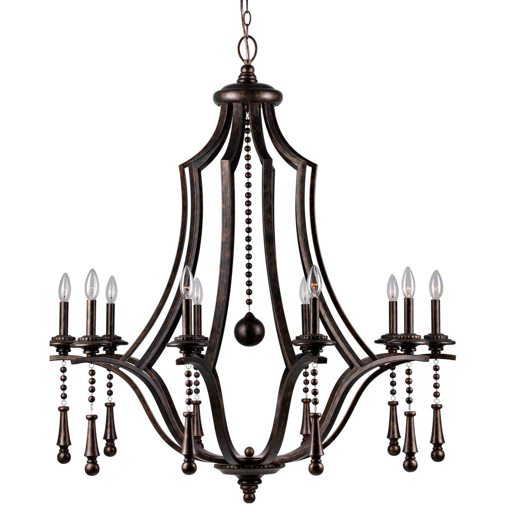 10 Light English Bronze Chic Chandelier - C193-9359-EB