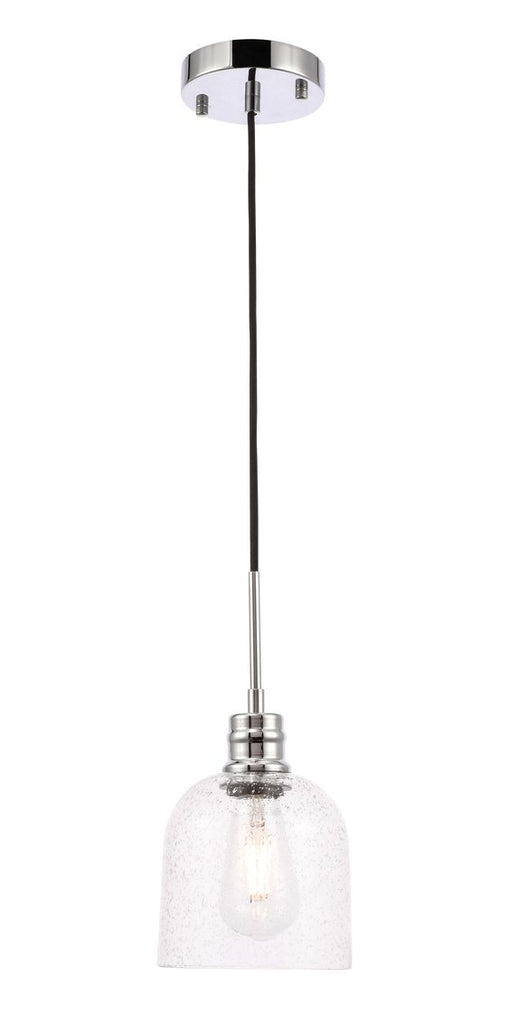 ZC121-LD6211C - Living District: Gabe 1 light Chrome and Clear seeded glass pendant