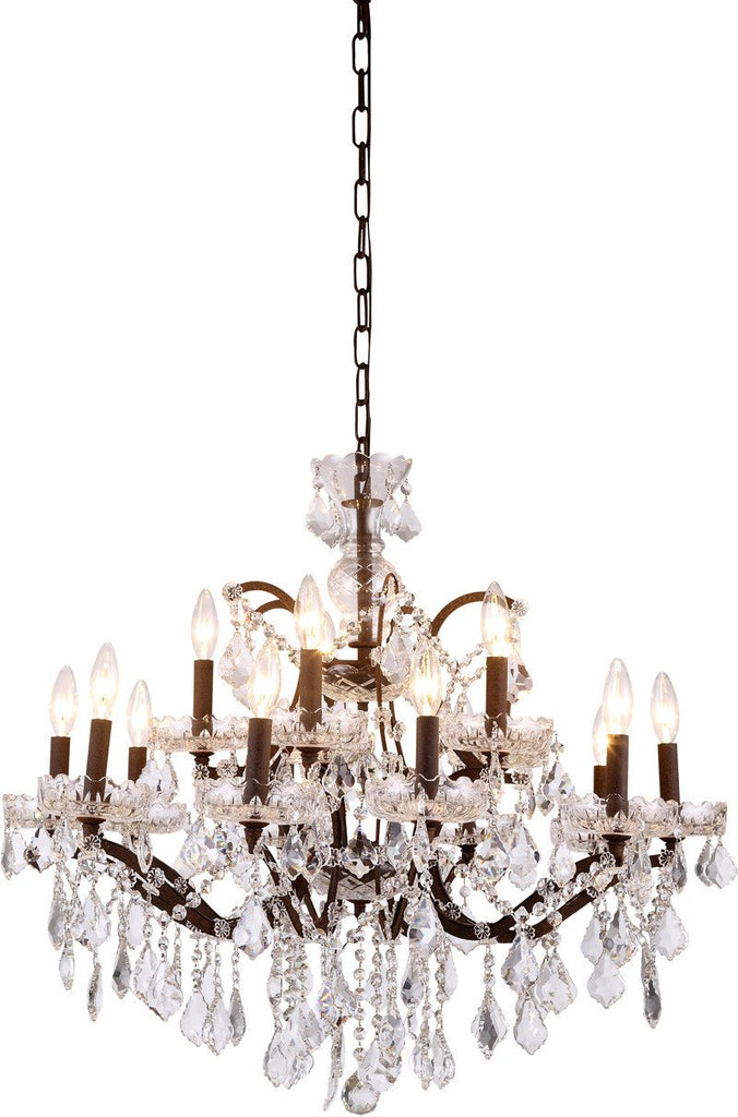 C121-1138D30RI/RC By Elegant Lighting - Elena Collection Intent Finish 15 Lights Pendant Lamp