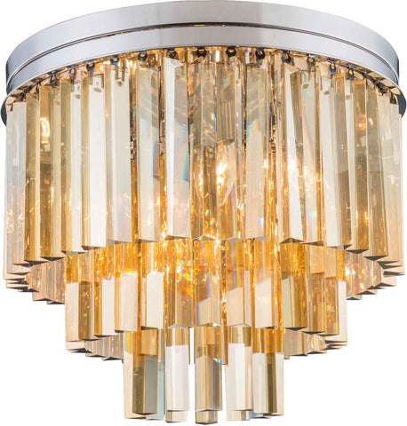 C121-1201F20PN-GT/RC By Elegant Lighting - Sydney Collection Polished nickel Finish 9 Lights Flush Mount