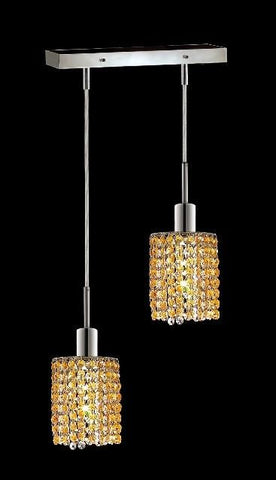 C121-1282D-O-R-LT/RC By Elegant Lighting Mini Collection 2 Lights Pendant Chrome Finish