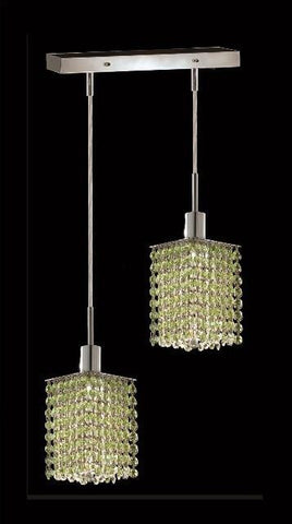 C121-1282D-O-S-LP/RC By Elegant Lighting Mini Collection 2 Lights Pendant Chrome Finish