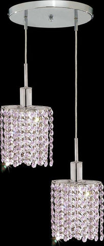 C121-1282D-R-E-RO/RC By Elegant Lighting Mini Collection 2 Lights Pendant Chrome Finish