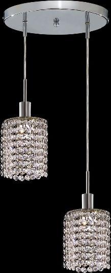 C121-1282D-R-R-CL/RC By Elegant Lighting Mini Collection 2 Lights Pendant Chrome Finish