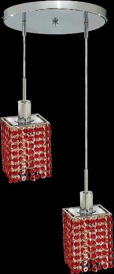 C121-1282D-R-S-BO/RC By Elegant Lighting Mini Collection 2 Lights Pendant Chrome Finish