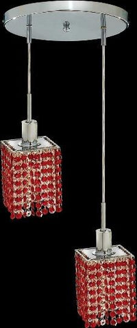 C121-1282D-R-S-BO/RC By Elegant Lighting Mini Collection 2 Lights Pendant Chrome Finish