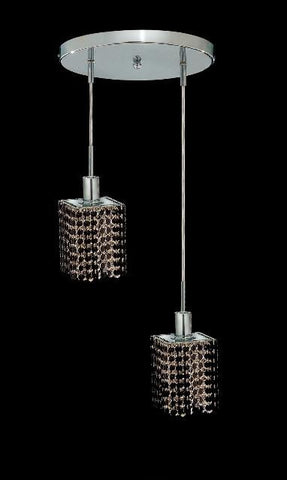 C121-1282D-R-S-JT/RC By Elegant Lighting Mini Collection 2 Lights Pendant Chrome Finish