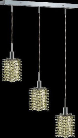 C121-1283D-O-P-LP/RC By Elegant Lighting Mini Collection 3 Lights Pendant Chrome Finish