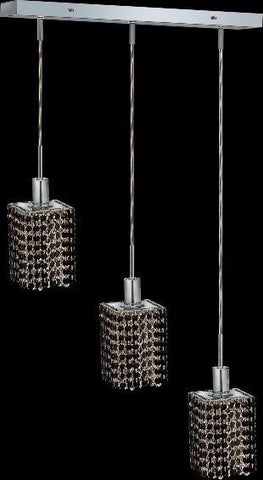 C121-1283D-O-S-JT/RC By Elegant Lighting Mini Collection 3 Lights Pendant Chrome Finish